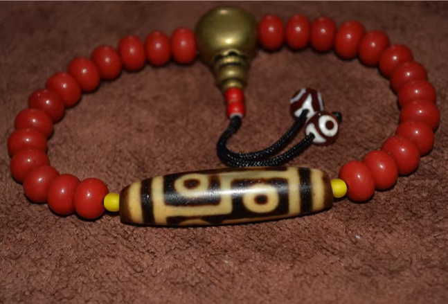 Real Himalayan Ancient Six Eye Dzi Bead Amulet Pendant Tibet Agate Genuine 6 Eyed Pure Gzi Old Antique Talisman