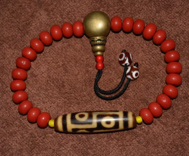 Real Himalayan Ancient Six Eye Dzi Bead Amulet Pendant Tibet Agate Genuine 6 Eyed Pure Gzi Old Antique Talisman