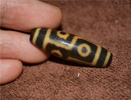 Real Himalayan Ancient Six Eyes Dzi Bead Pendant Amulet Tibet Agate 6 Eyed Pure Gzi Old Antique Talisman