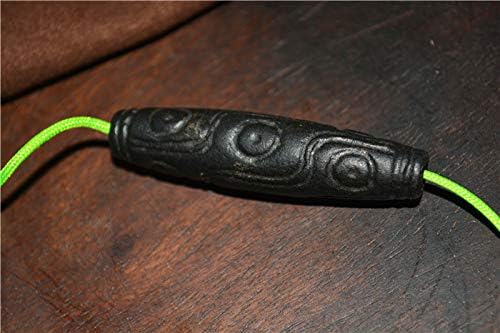 Real Himalayan Ancient Sky Iron Nine Eyes Dzi Bead Amulet Pendant Tibet Thogchag Thokcha 9 Eyed Gzi Old Talisman