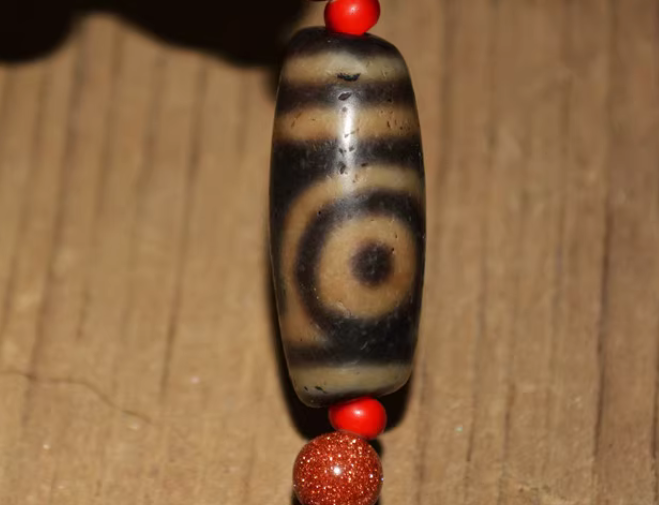 Real Himalayan Ancient Two Eye Dzi Bead Amulet Pendant Tibet Agate Genuine 2 Eyed Pure Gzi Old Antique Talisman