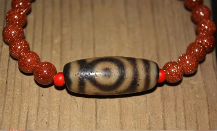 Real Himalayan Ancient Two Eye Dzi Bead Amulet Pendant Tibet Agate Genuine 2 Eyed Pure Gzi Old Antique Talisman