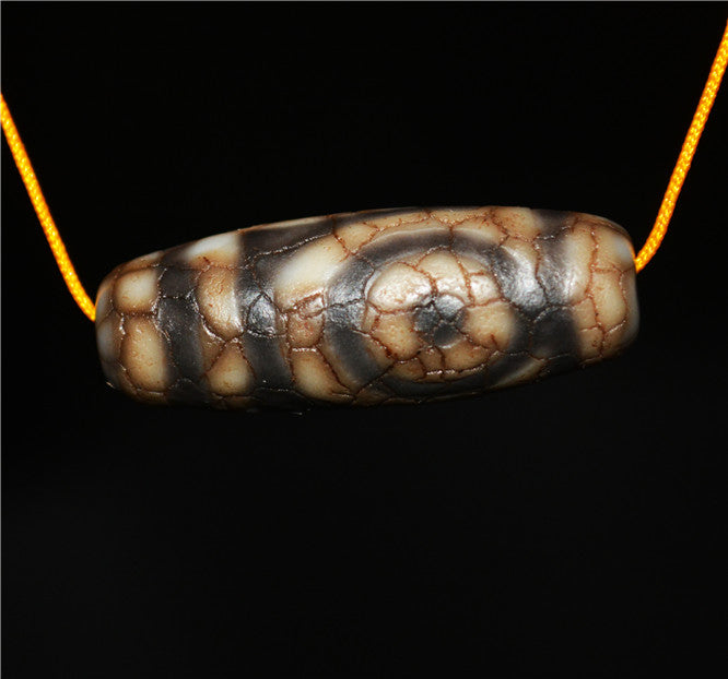 Real Himalayan Old Ancient Two Eyes Dzi Bead Pendant Amulet Tibet Agate Stone Pure 2 Eyed Gzi Talisman Bracelet