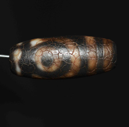 Real Himalayas Old Ancient Two Eyes Dzi Bead Pendant Talisman Tibet Agate Stone Pure 2 Eyed Gzi Amulet Bracelet