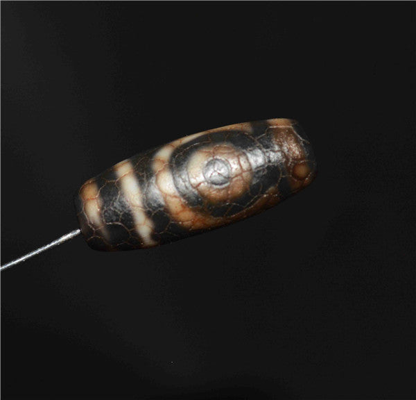 Real Himalayas Old Ancient Two Eyes Dzi Bead Pendant Talisman Tibet Agate Stone Pure 2 Eyed Gzi Amulet Bracelet