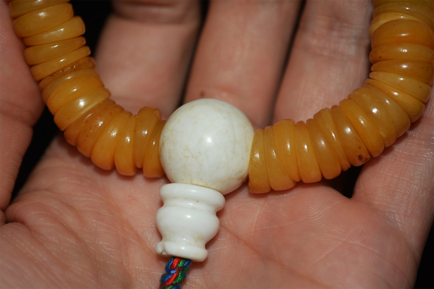 Real Himalayas Old Antique Kapala Bone Mala Prayer Beads Bracelet Rosary Tibetan Amulet Red Coral Turquoise