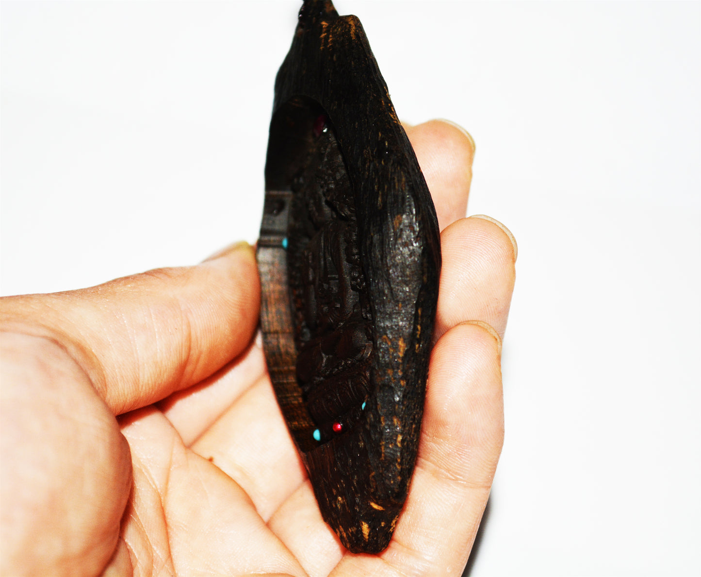 Real Natural Kalimantan Kinam Agarwood Buddha Pendant Shakyamuni Oud Amulet Genuine Kynam Gaharu