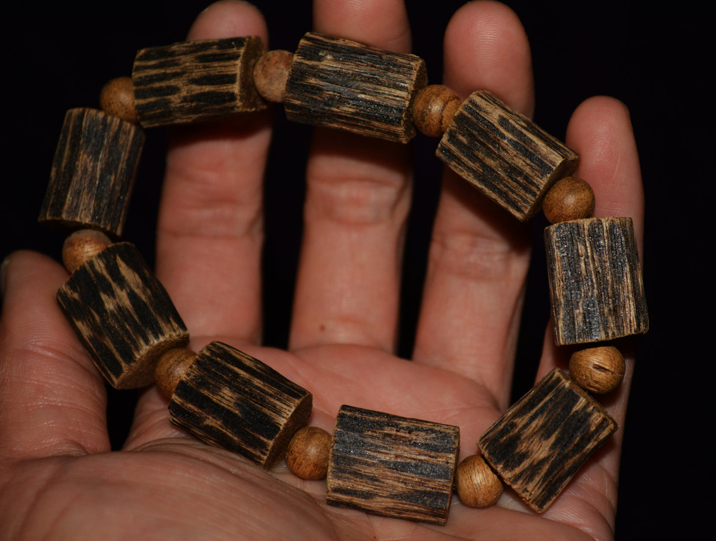 Real Natural Vietnam Wild Kinam Agarwood Bracelet Mala Prayer Beads Qinan Kynam Aloeswood Beads Gaharu Super Kyara Oodh Agar