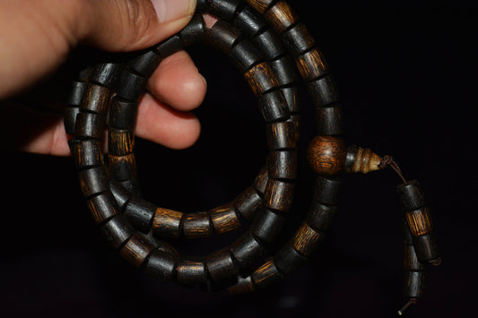Real Natural Vietnam Wild Kynam Agarwood Bracelet Qinan Aloeswood Mala Prayer Beads Genuine Kinam Gaharu Necklace