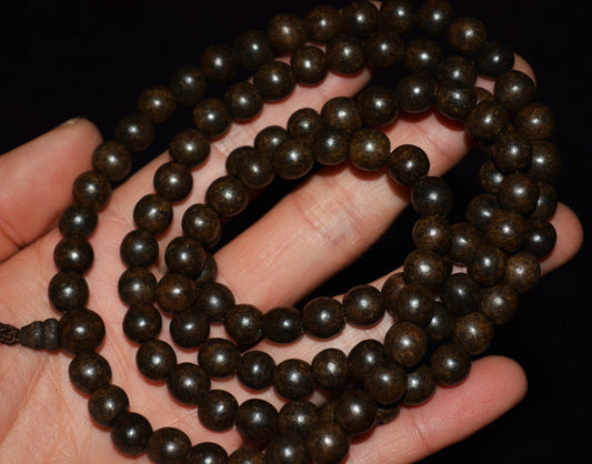 Real Natural Wild Kynam Vietnam Agarwood Bracelet Qinan Aloeswood Mala Prayer Beads Genuine Kinam Gaharu Necklace