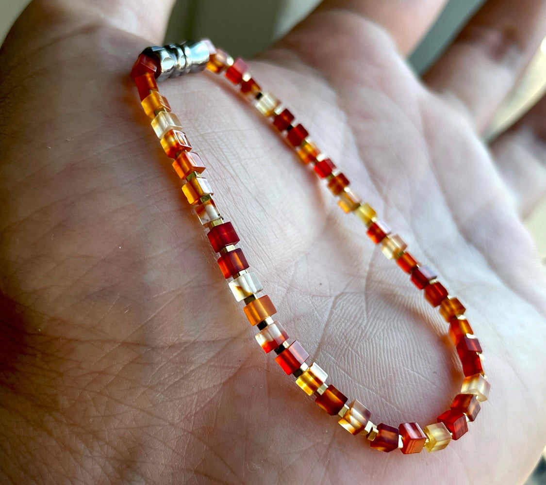 Real Old Antiqe Red Agate Bracelet Mini Small Size Carnelian Bracelet Himalaya Mala Prayer Beads Natural Sardonyx