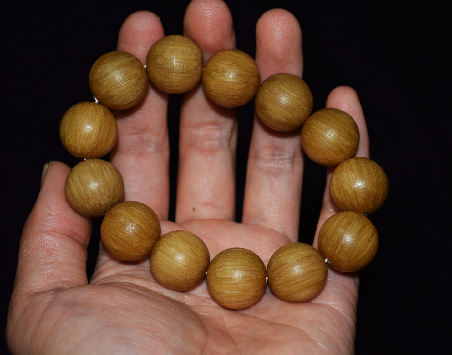 Real Chinese Old Antique Horn Bracelet Mala Prayer Beads Tibetan Genuine Rosary Rare