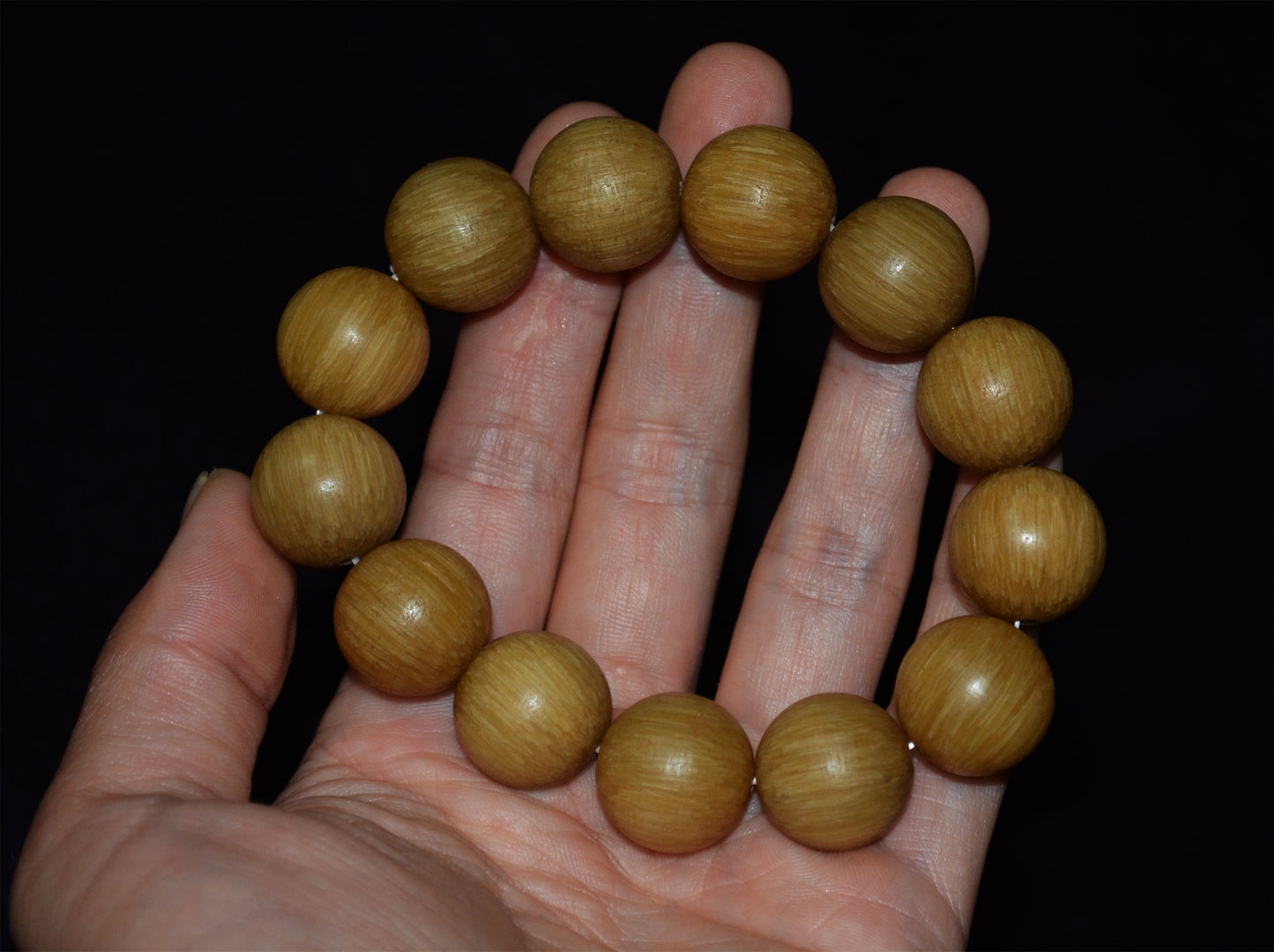 Real Chinese Old Antique Horn Bracelet Mala Prayer Beads Tibetan Genuine Rosary Rare