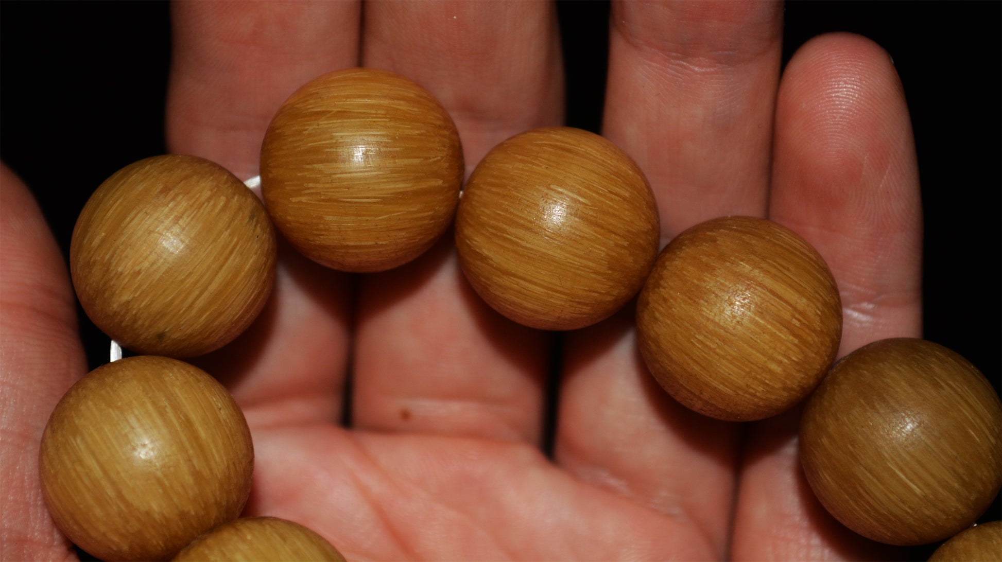 Real Chinese Old Antique Horn Bracelet Mala Prayer Beads Tibetan Genuine Rosary Rare