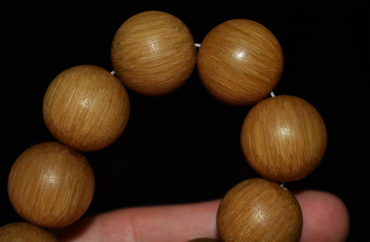 Real Chinese Old Antique Horn Bracelet Mala Prayer Beads Tibetan Genuine Rosary Rare