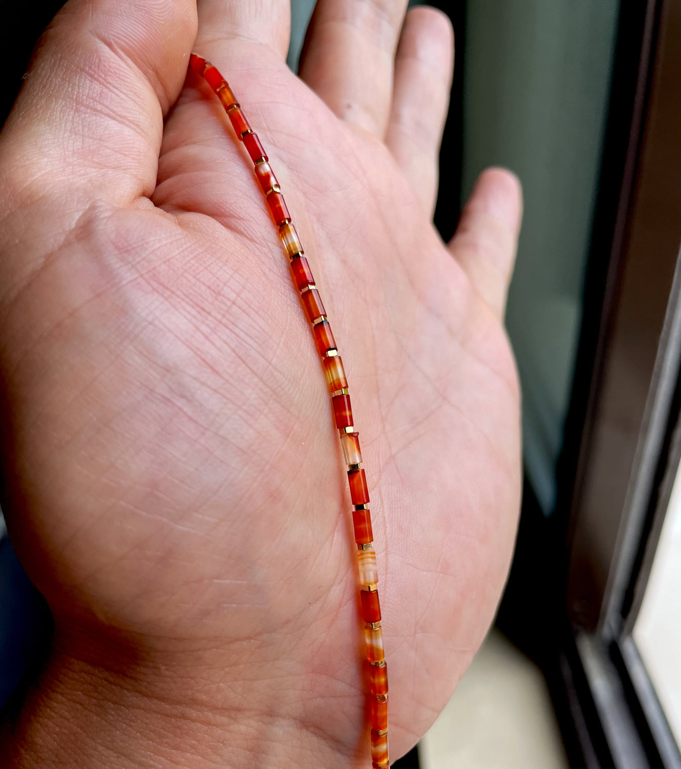 Genuine Himalaya Old Antiqe Red Agate Necklace Real Carnelian Bracelet Tibetan Mala Prayer Beads Natural Sardonyx Mini Small Size