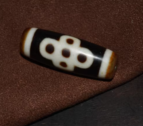 Real Tibet Ancient Five Eyes Lightning Dzi Bead Pendant Amulet Himalaya Agate Pure Gzi Old Antique Talisman