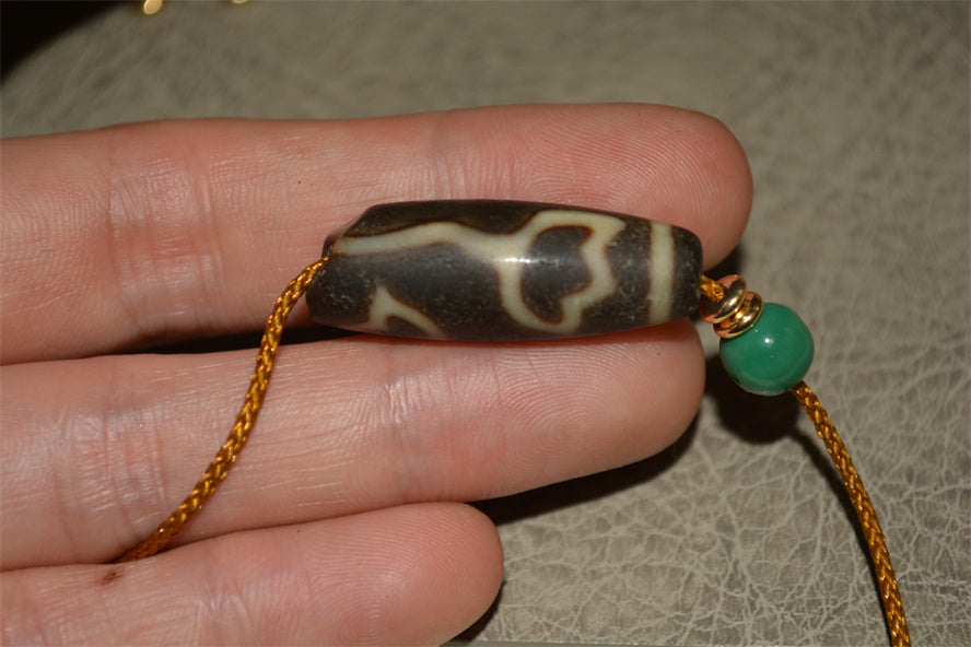 Real Tibetan Ancient Lotus Dzi Bead Amulet Pendant Agate Himalaya Genuine Broken Gzi Old Antique Nepal Carnelian Talisman Bracelet