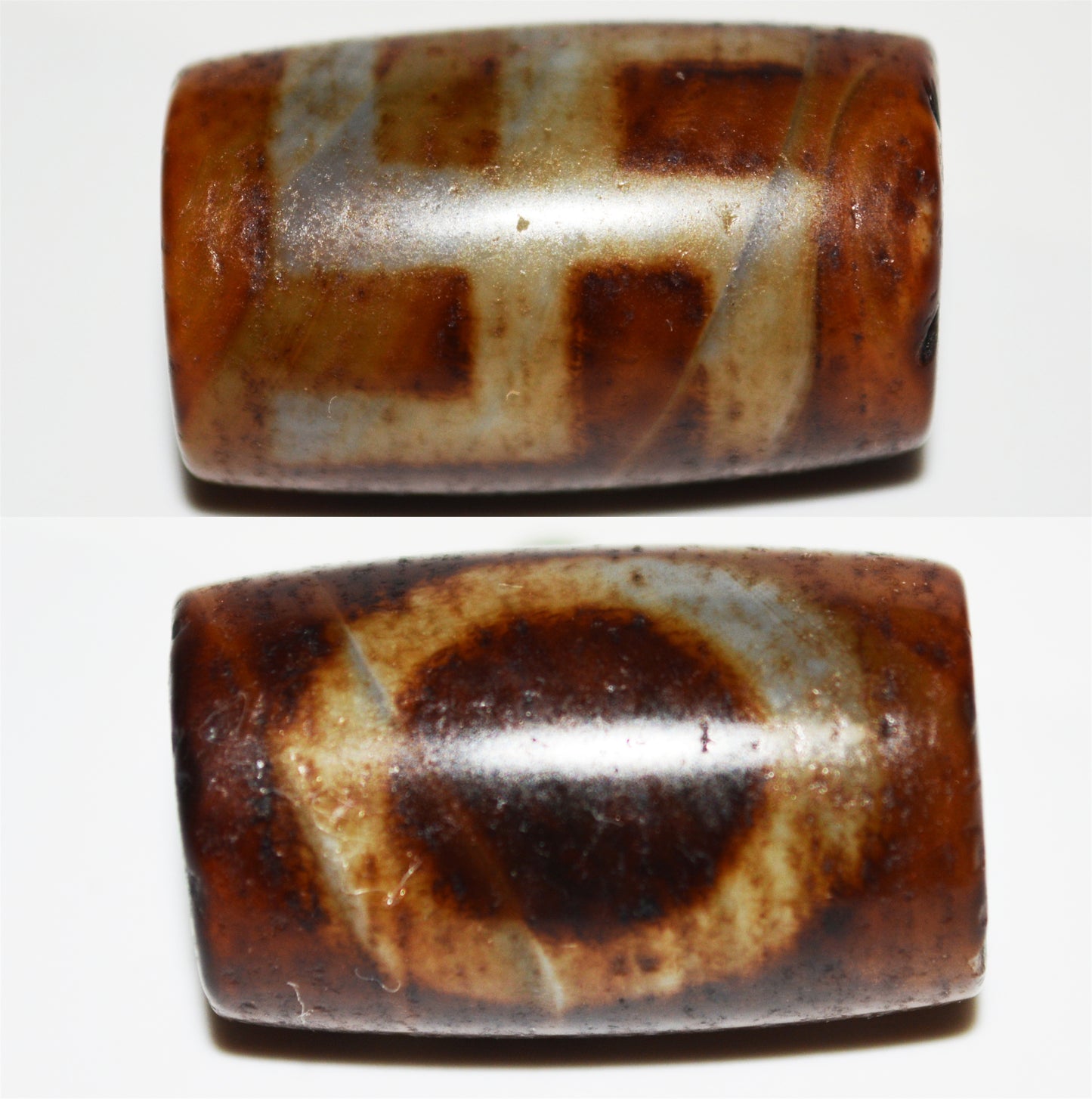 Real Tibetan Ancient One Eye Swastika Dzi Bead Amulet Himalaya Pure Gzi Pendant Genuine Old Antique Agate Talisman Bracelet