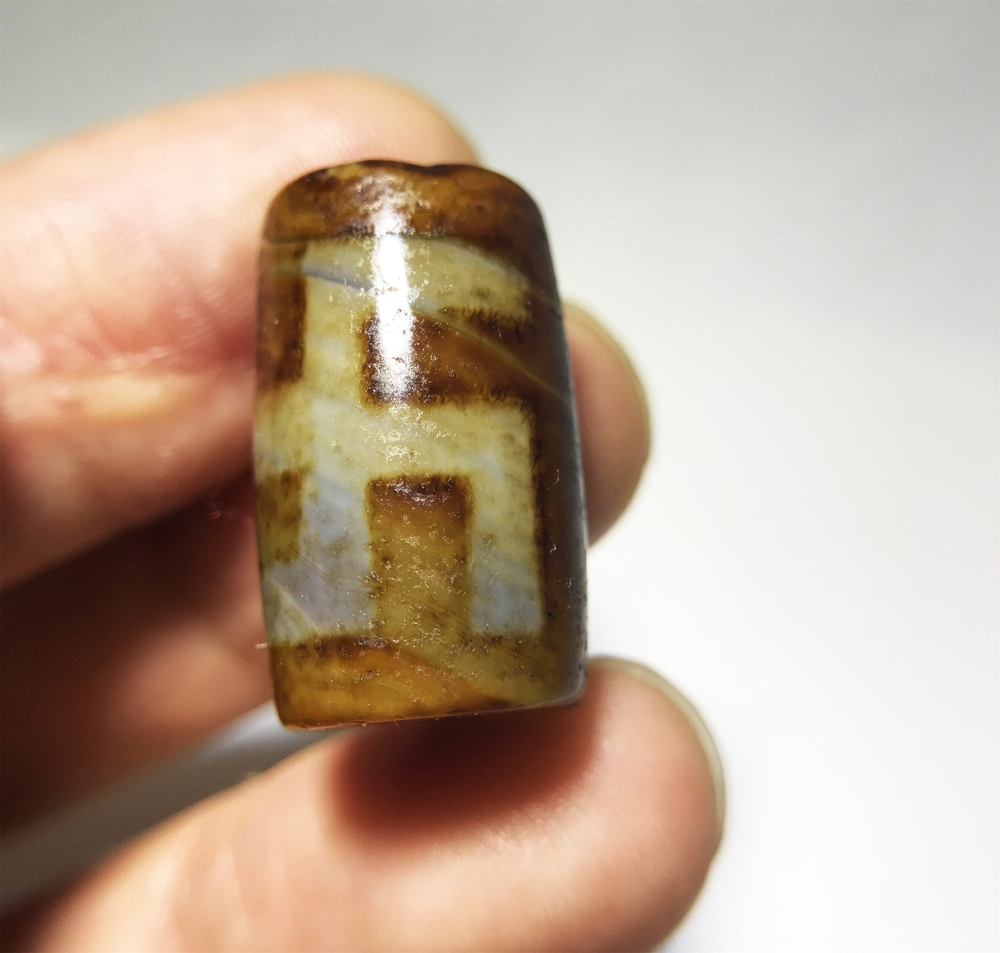 Real Tibetan Ancient One Eye Swastika Dzi Bead Amulet Himalaya Pure Gzi Pendant Genuine Old Antique Agate Talisman Bracelet