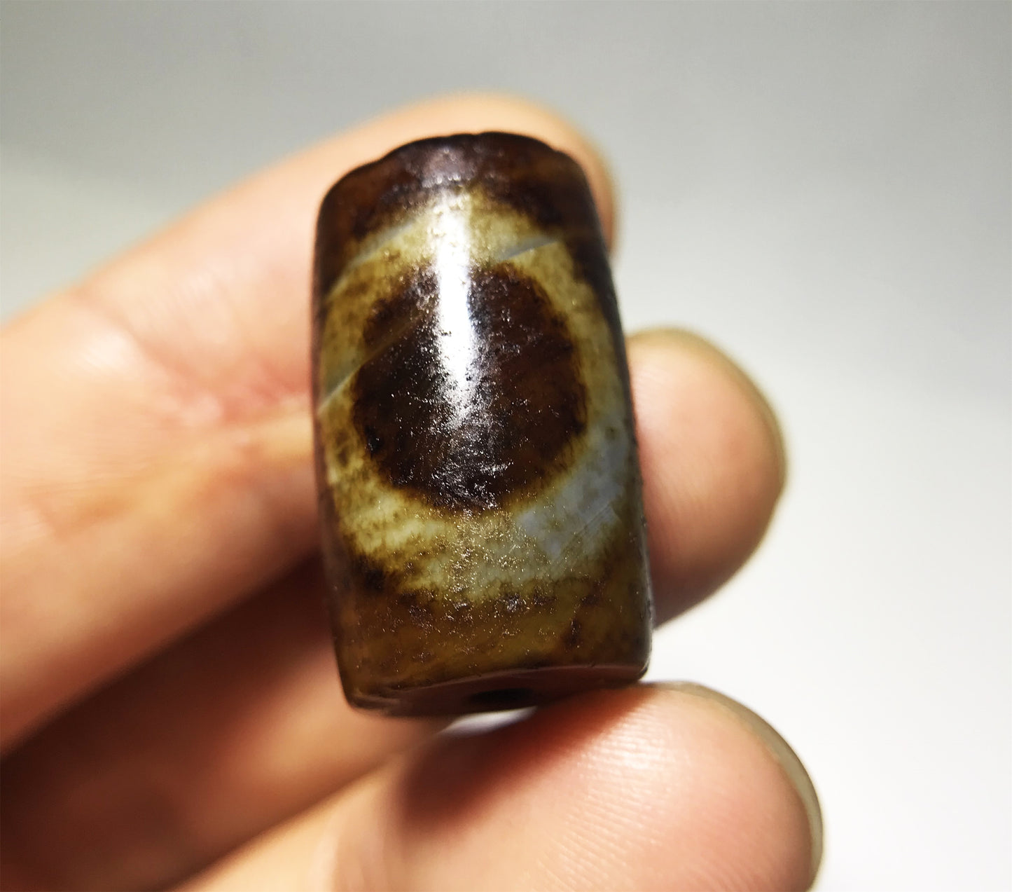 Real Tibetan Ancient One Eye Swastika Dzi Bead Amulet Himalaya Pure Gzi Pendant Genuine Old Antique Agate Talisman Bracelet