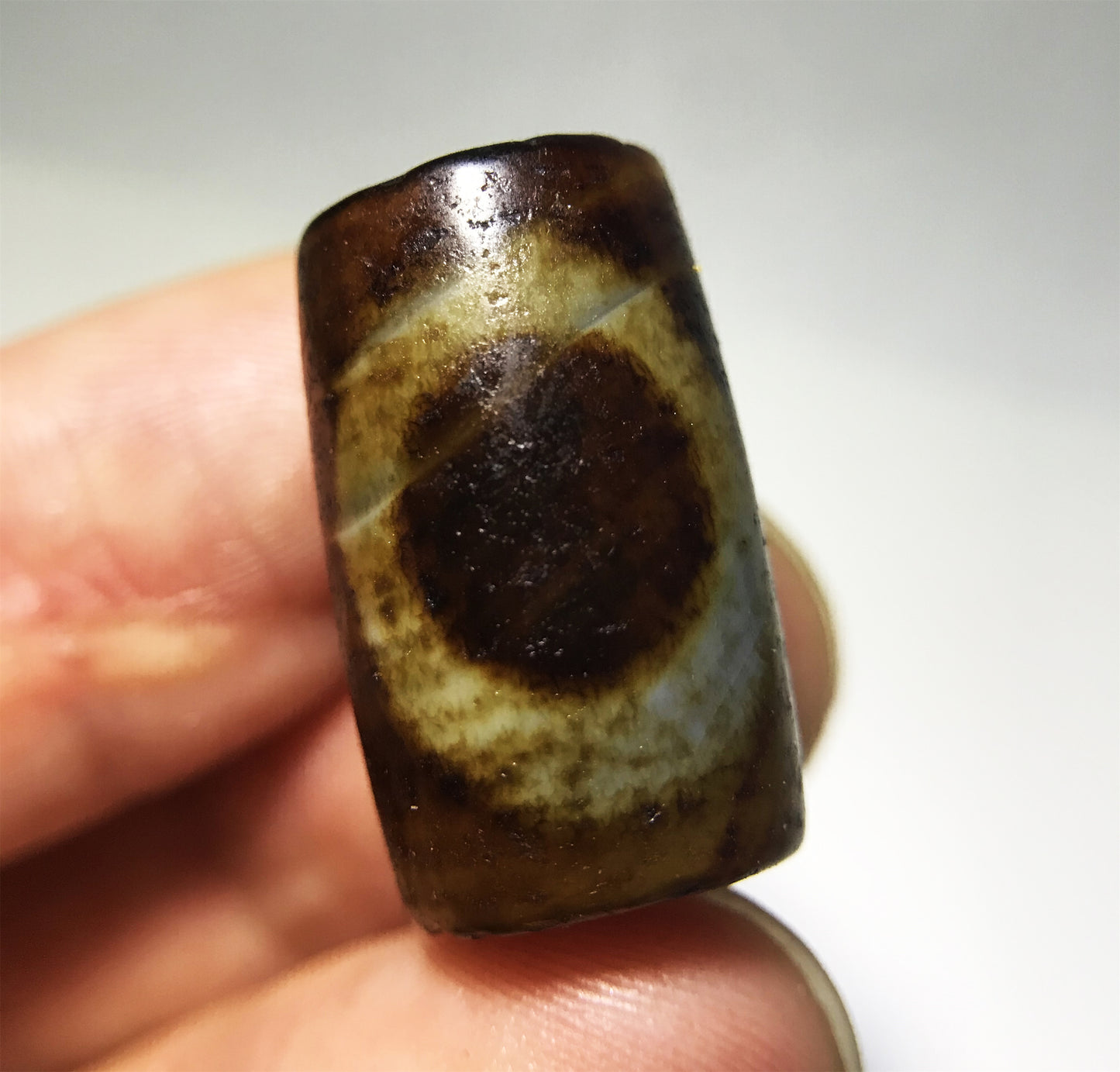 Real Tibetan Ancient One Eye Swastika Dzi Bead Amulet Himalaya Pure Gzi Pendant Genuine Old Antique Agate Talisman Bracelet