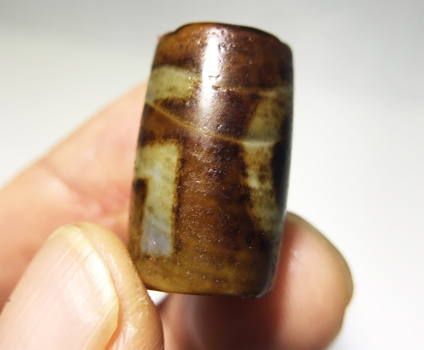 Real Tibetan Ancient One Eye Swastika Dzi Bead Amulet Himalaya Pure Gzi Pendant Genuine Old Antique Agate Talisman Bracelet