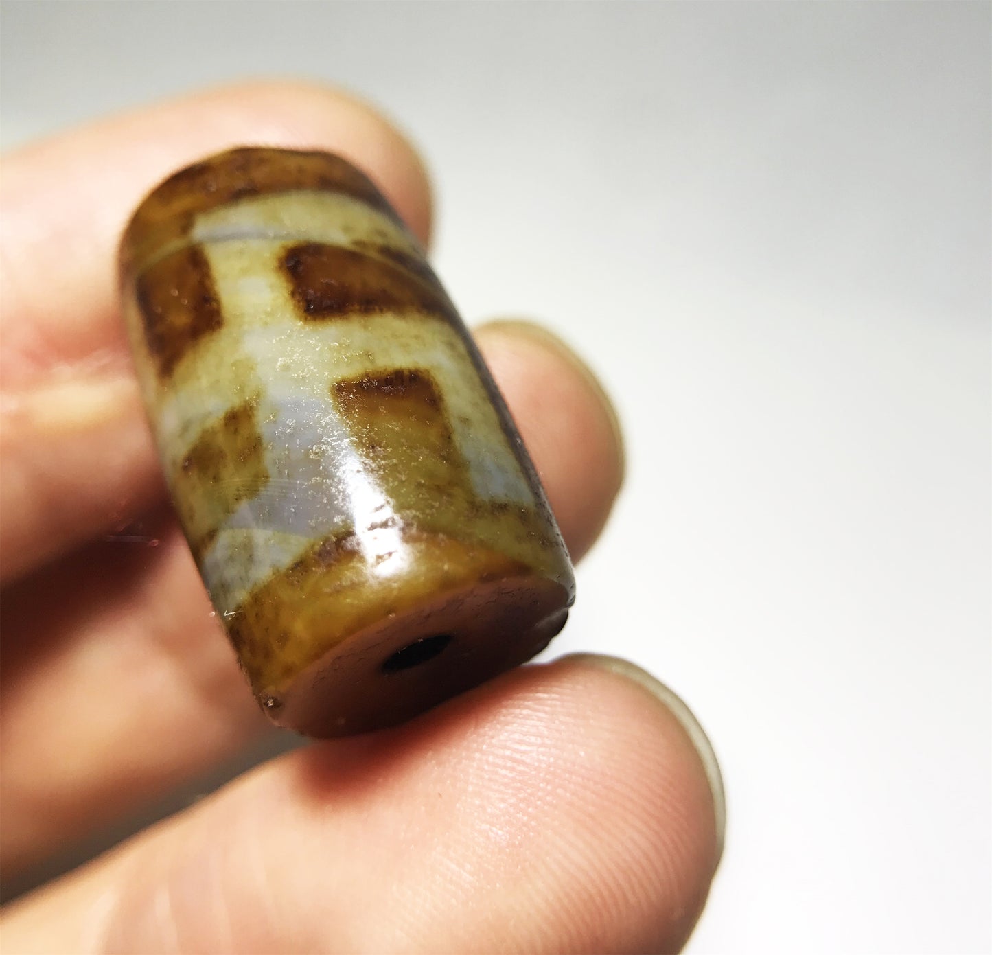 Real Tibetan Ancient One Eye Swastika Dzi Bead Amulet Himalaya Pure Gzi Pendant Genuine Old Antique Agate Talisman Bracelet