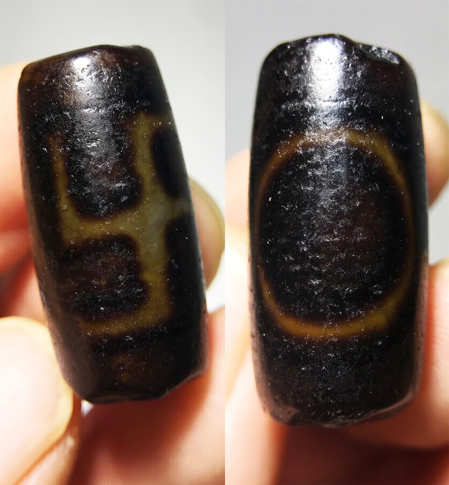 Real Tibetan Ancient One Eye Swastika Dzi Bead Pendant Amulet Himalaya Pure Gzi Genuine Old Antique Agate Talisman