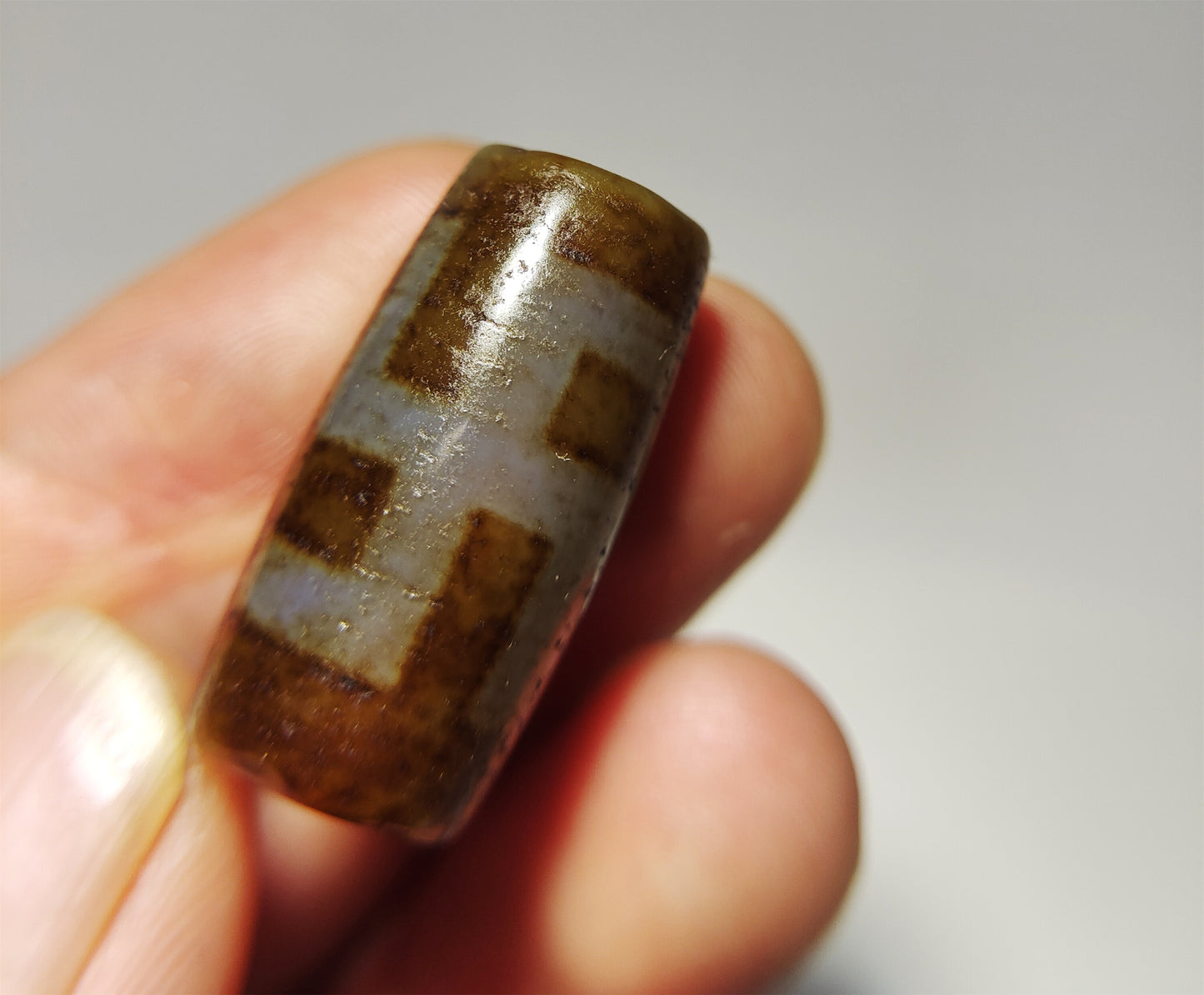 Real Himalaya Ancient One Eye Swastika Dzi Bead Pendant Amulet Tibetan Pure Gzi Genuine Old Antique Agate Talisman