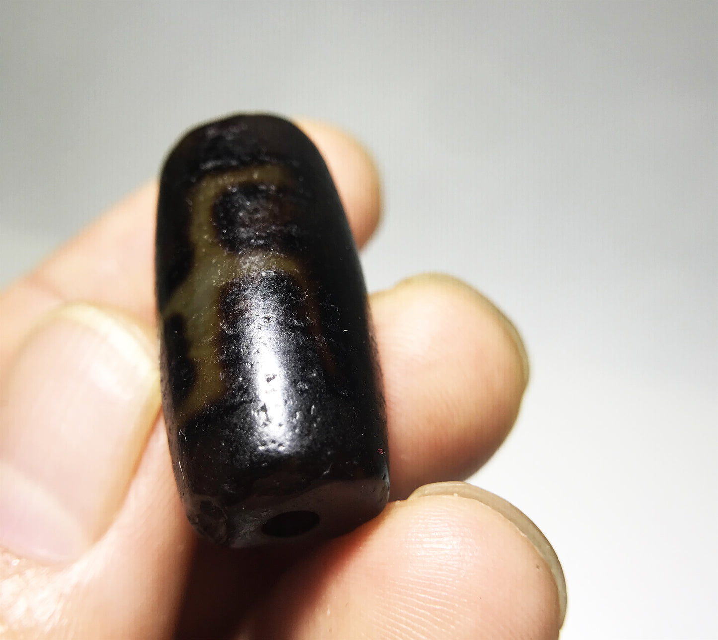 Real Tibetan Ancient One Eye Swastika Dzi Bead Pendant Amulet Himalaya Pure Gzi Genuine Old Antique Agate Talisman