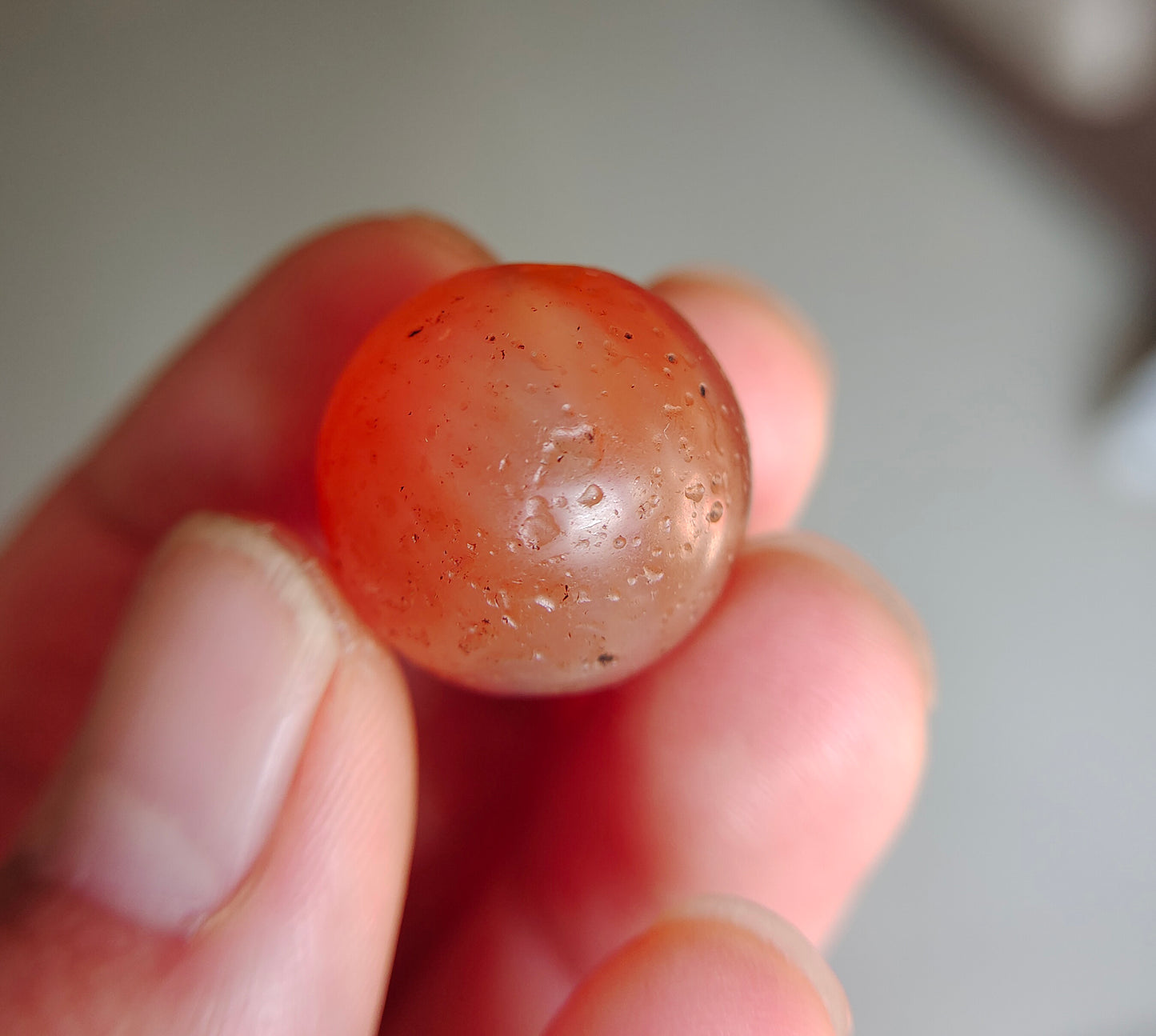 Real Tibetan Ancient Pema Raka Agate Bead Nanhong Red Carnelian Pendant Himalayan Old Genuine Amulet 20mm