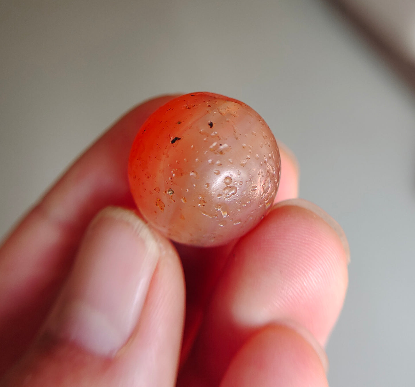 Real Tibetan Ancient Pema Raka Agate Bead Nanhong Red Carnelian Pendant Himalayan Old Genuine Amulet 20mm