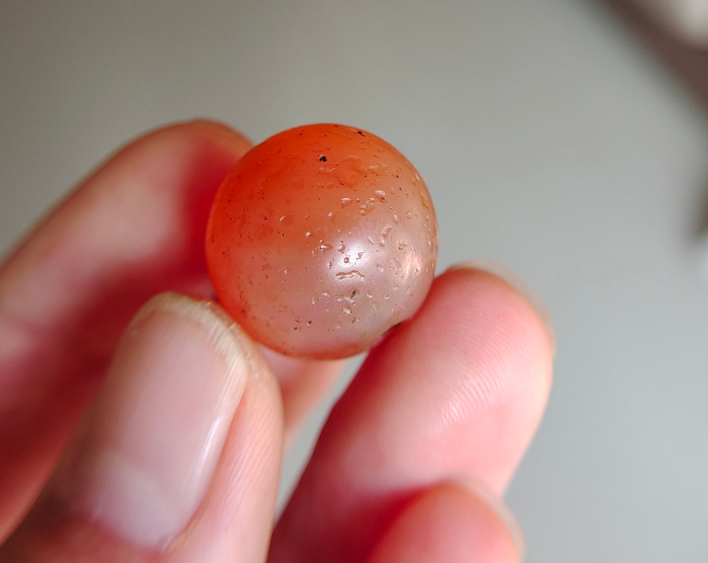 Real Tibetan Ancient Pema Raka Agate Bead Nanhong Red Carnelian Pendant Himalayan Old Genuine Amulet 20mm