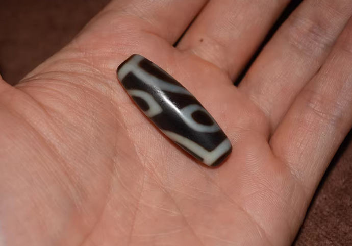 Real Tibetan Ancient Phoenix Four Eyes Dzi Bead Pendant Amulet Himalaya Agate 4 Eyed Pure Gzi Antique Talisman