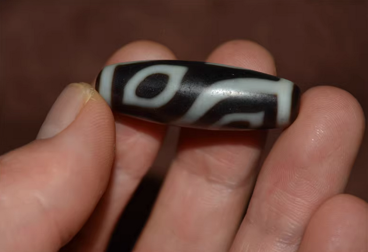 Real Tibetan Ancient Phoenix Four Eyes Dzi Bead Pendant Amulet Himalaya Agate 4 Eyed Pure Gzi Antique Talisman