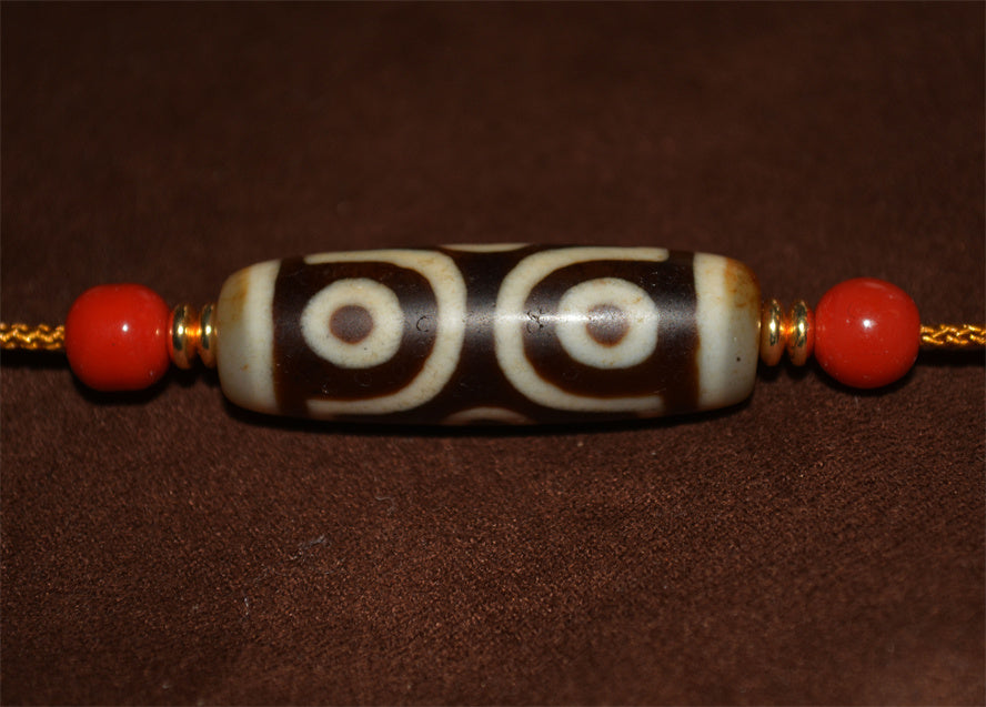 Real Tibetan Ancient Six Eyed Dzi Bead Amulet Himalaya Pure 6 Eyes Gzi Pendant Genuine Old Antique Agate Talisman Bracelet