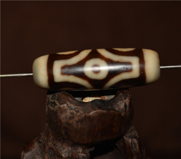 Real Tibetan Ancient Six Eyes Dzi Bead Amulet Himalayan Pure 6 Eyed Gzi Pendant Genuine Old Antique Agate Talisman Bracelet