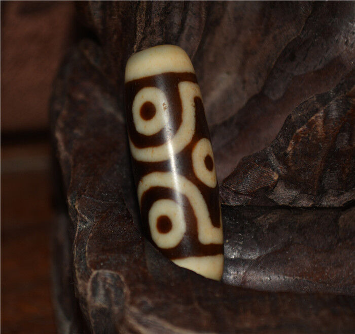 Real Tibetan Ancient Six Eyes Dzi Bead Amulet Himalayan Pure 6 Eyed Gzi Pendant Genuine Old Antique Agate Talisman Bracelet