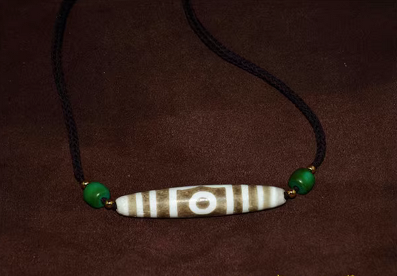 Real Tibetan Ancient Three Eyes Dzi Bead Amulet Pendant Himalayan Agate 3 Eyed Pure Gzi Old Antique Talisman Genuine