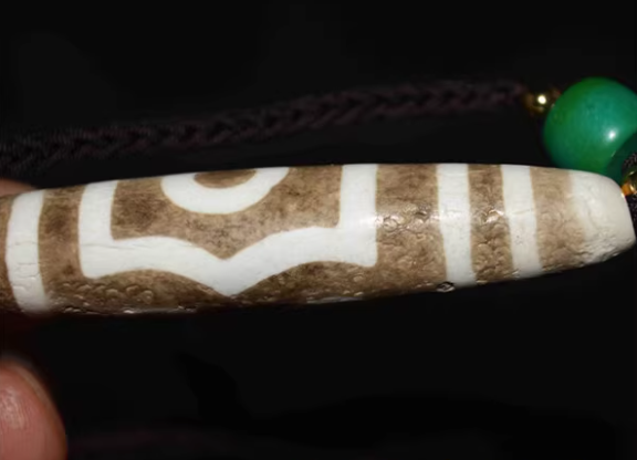 Real Tibetan Ancient Three Eyes Dzi Bead Amulet Pendant Himalayan Agate 3 Eyed Pure Gzi Old Antique Talisman Genuine