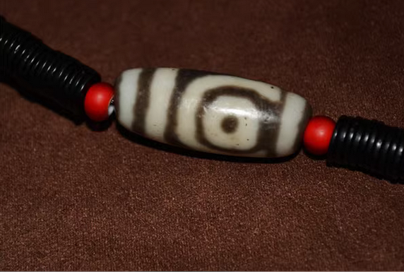 Real Tibetan Ancient Three Two Eye Dzi Bead Amulet Pendant Himalaya Agate Genuine 2 Eyed Pure Gzi Old Antique Talisman