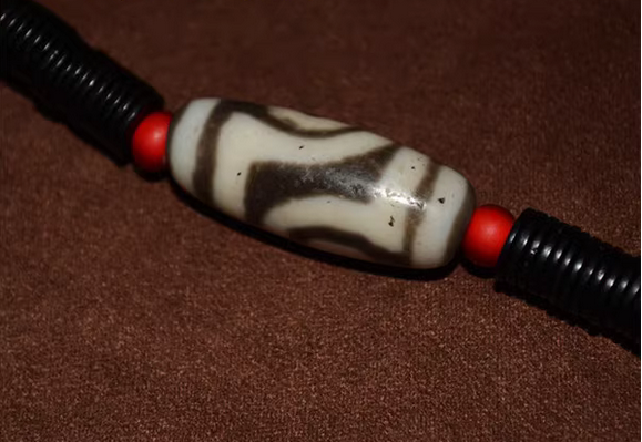 Real Tibetan Ancient Three Two Eye Dzi Bead Amulet Pendant Himalaya Agate Genuine 2 Eyed Pure Gzi Old Antique Talisman