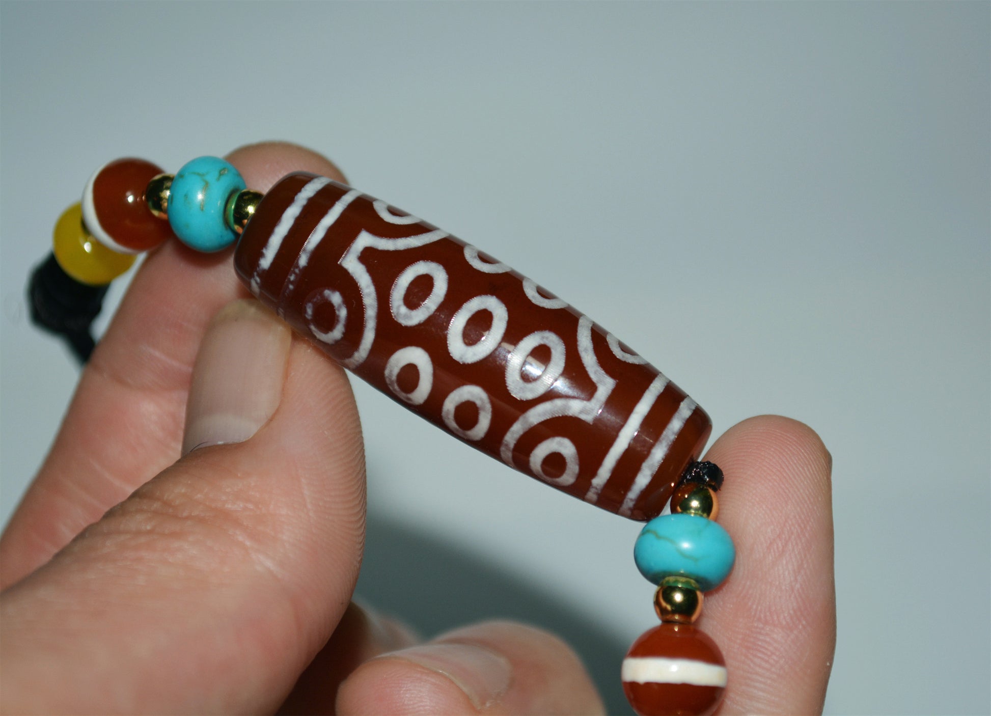 Real Himalaya Old Twenty One Eyed Dzi Bead Amulet Tibetan Pure 21 Eyes Gzi Pendant Genuine Antique Agate Talisman Bracelet