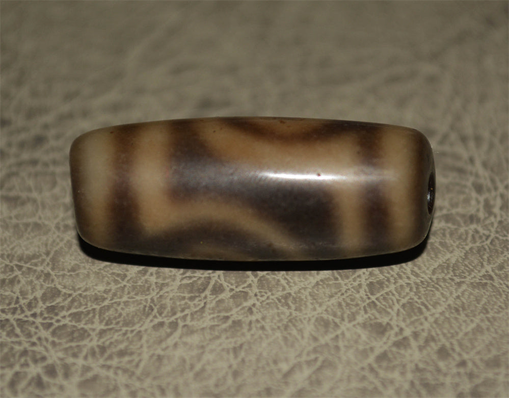 Real Tibetan Ancient Two Eyed Dzi Bead Amulet Pendant Genuine Old Antique Himalaya Agate Nepal 2 Eyes Pure Gzi Talisman Bracelet