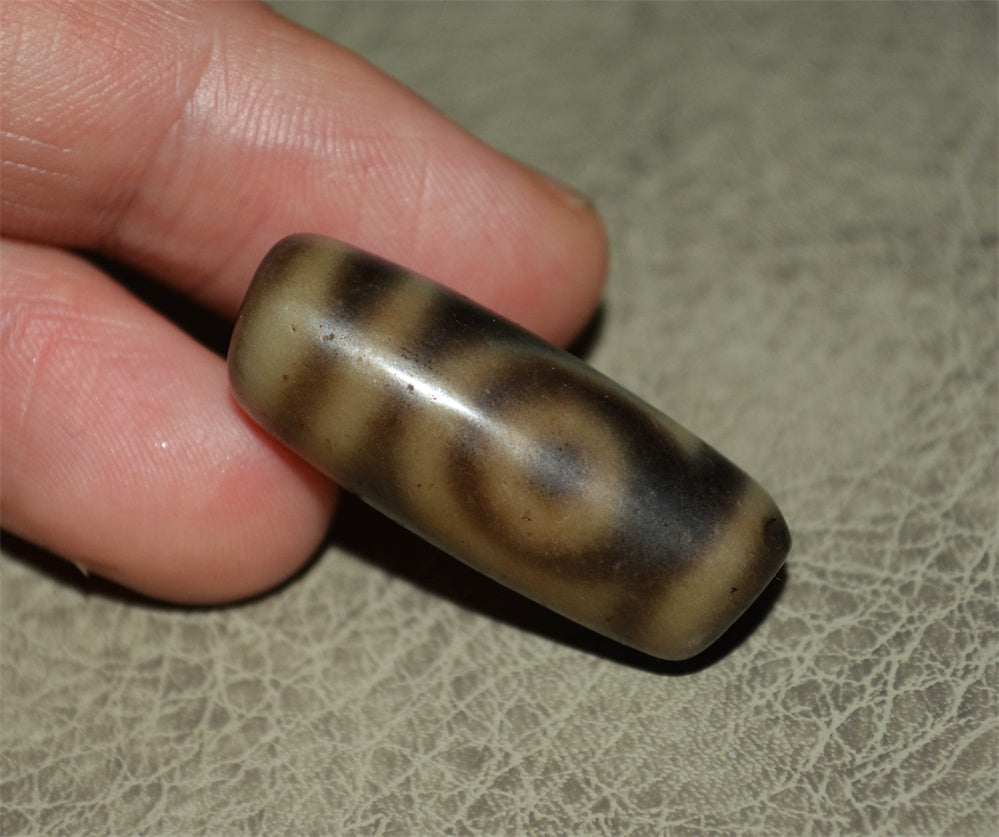 Real Tibetan Ancient Two Eyed Dzi Bead Amulet Pendant Genuine Old Antique Himalaya Agate Nepal 2 Eyes Pure Gzi Talisman Bracelet