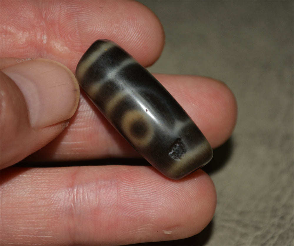 Real Tibetan Ancient Two Eyed Dzi Bead Amulet Pendant Genuine Old Antique Himalaya Agate Nepal 2 Eyes Pure Gzi Talisman Bracelet