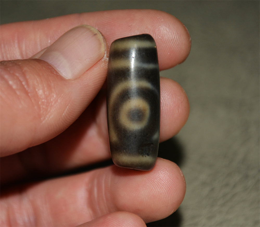 Real Tibetan Ancient Two Eyed Dzi Bead Amulet Pendant Genuine Old Antique Himalaya Agate Nepal 2 Eyes Pure Gzi Talisman Bracelet