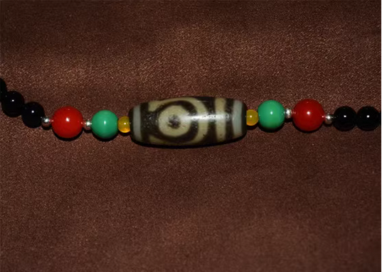 Real Tibetan Ancient Two Eyes Dzi Bead Amulet Pendant Himalayan Agate Genuine 2 Eyed Pure Gzi Old Antique Talisman