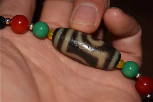 Real Tibetan Ancient Two Eyes Dzi Bead Amulet Pendant Himalayan Agate Genuine 2 Eyed Pure Gzi Old Antique Talisman